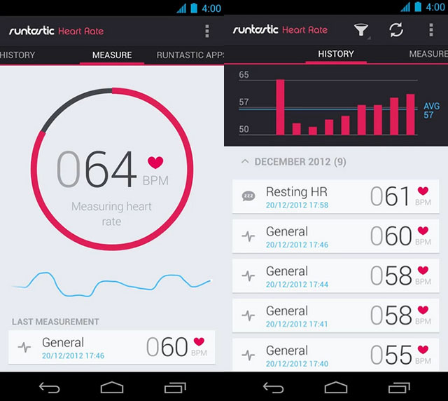 checking heart rate app